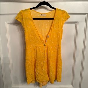 UO Yellow Daisy Mini Romper